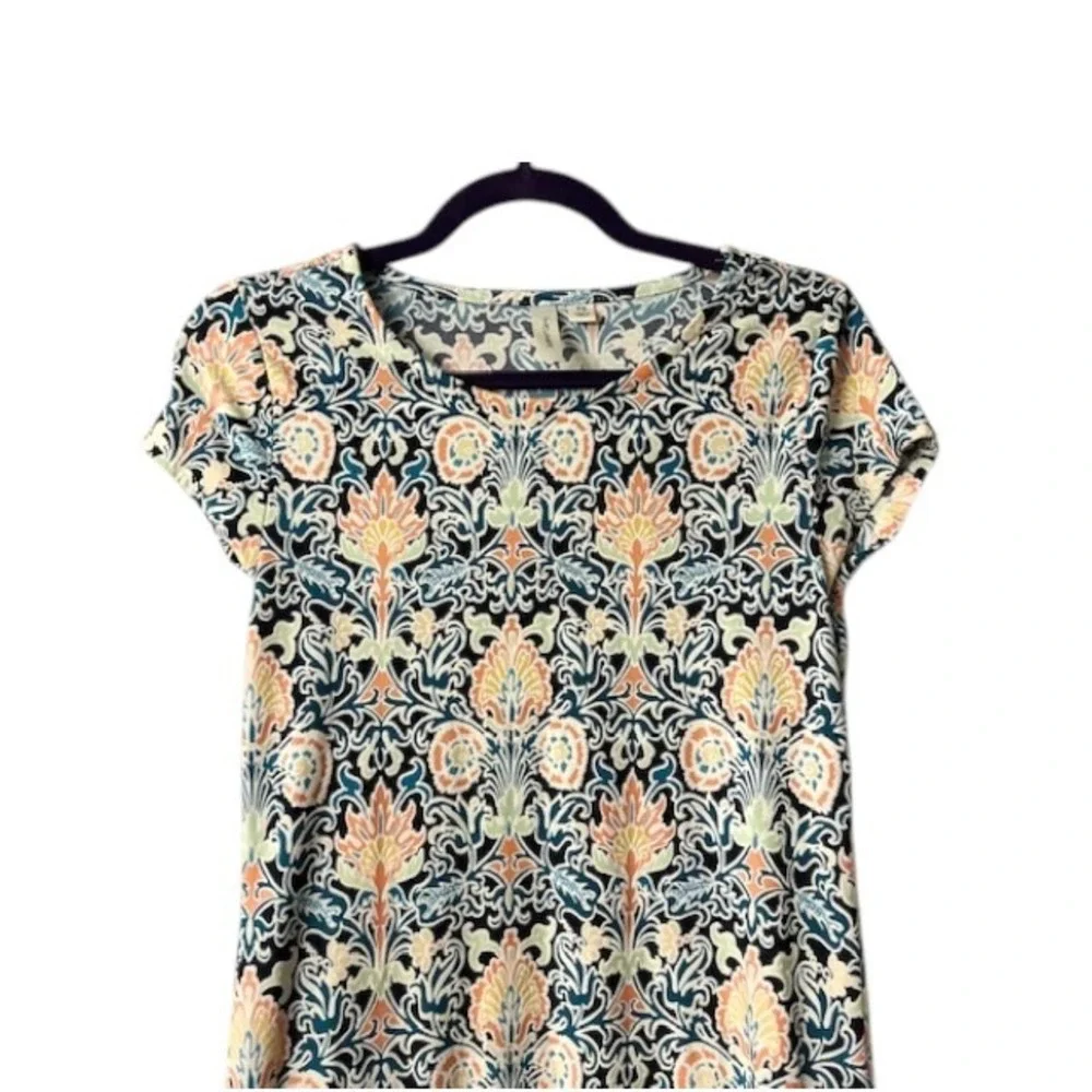 Ornate Floral Motif PS Dress Geometric Artsy‎ Boho Eclectic Resort Cruise Party